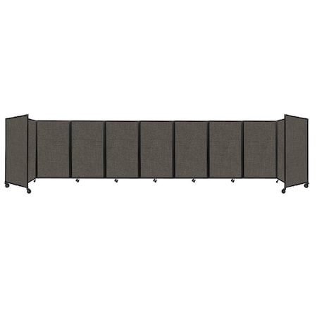 Versare Room Divider 360 Folding Portable Partition 25' x 5' Mocha Fabric 1160422
